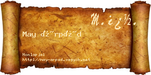 May Árpád névjegykártya